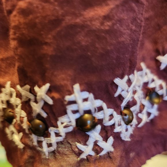 Vintage, Warehouse One, Burgundy Tank Top | Retro Style, Brass Buttons, M, Boho - Picture 8 of 10